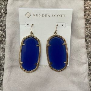 Kendra Scott Danielle Drop Earrings in Gold Cobalt Cats Eye